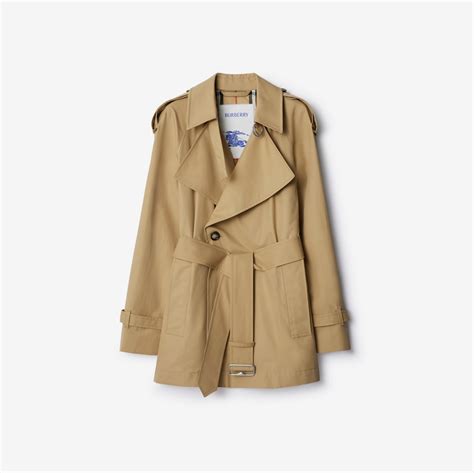 wide lapel belted coat burberry|Gabardine Trench Jacket in Flax .